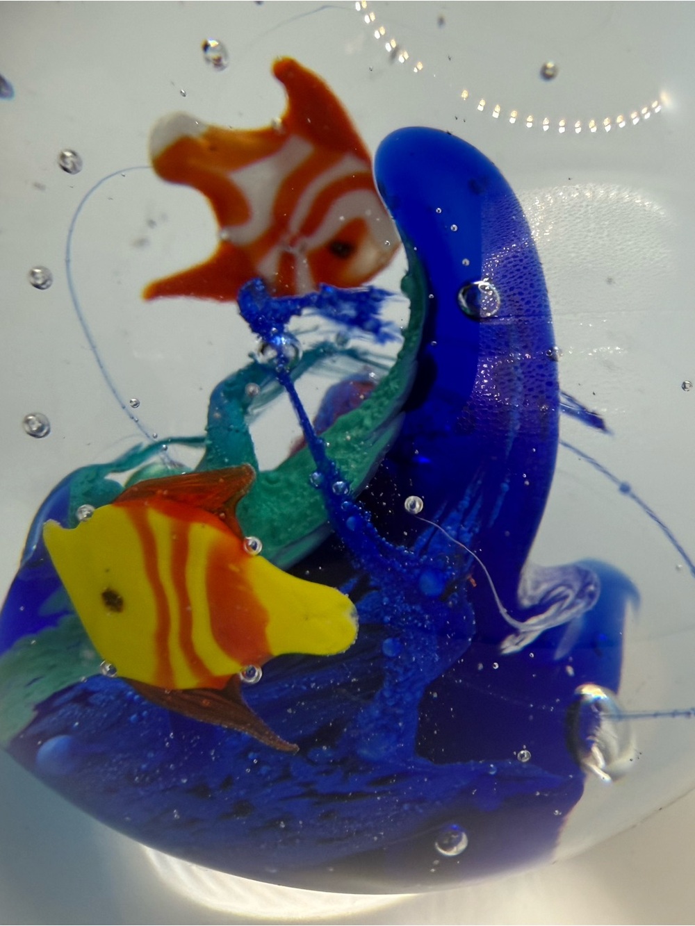 Handmade paper weight Glass Aquarium